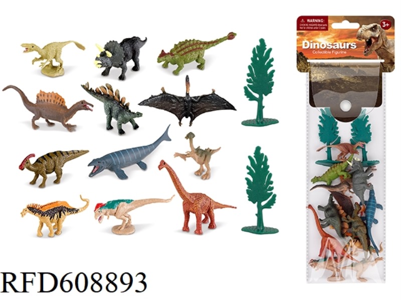 14PCS SIMULATED SOLID DINOSAUR
