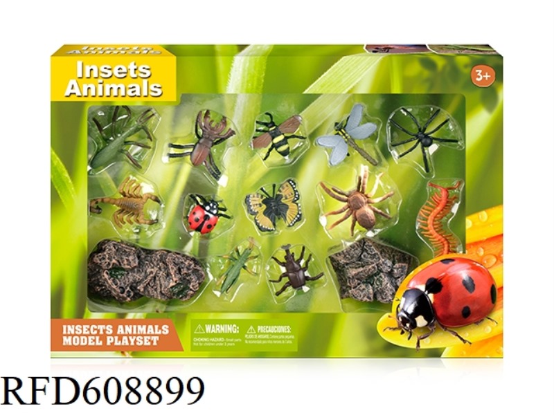 14PCS SIMULATED SOLID INSECTS