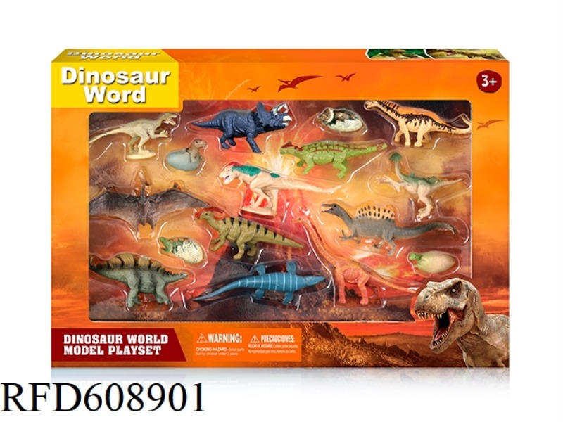 16 PIECES OF SOLID DINOSAUR SIMULATION