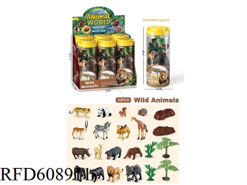 22PCS SIMULATED SOLID WILD ANIMAL 6 BOTTLES