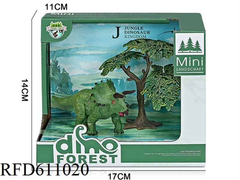 FOREST BOX DINOSAUR SCENE (TRICERATOPS)