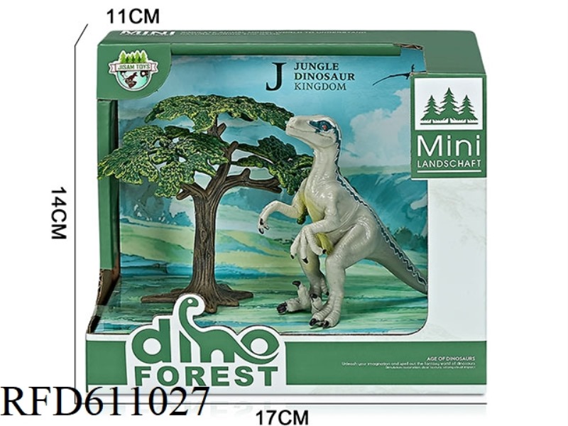 FOREST BOX DINOSAUR SCENE (RAPTOR)