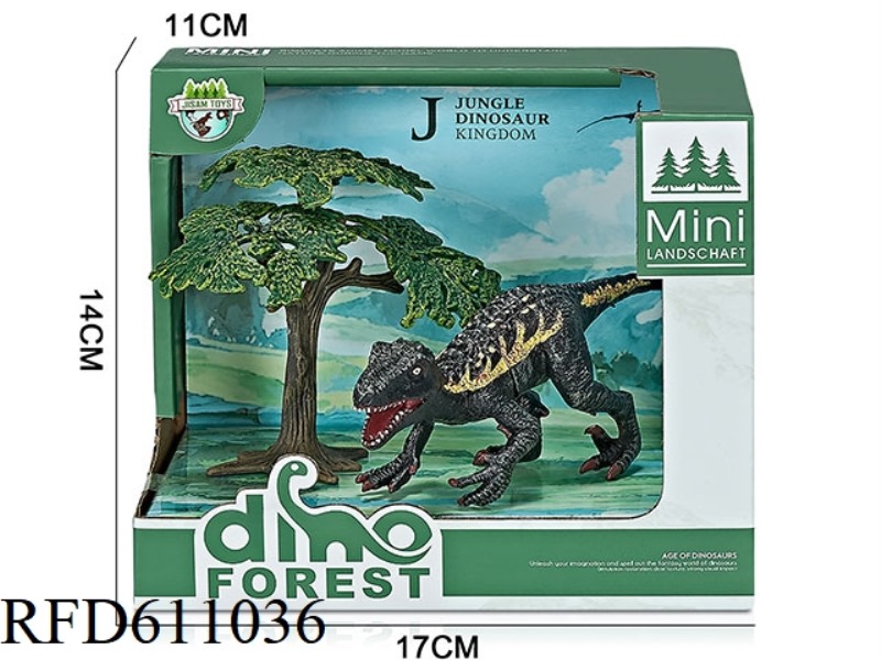 FOREST BOX DINOSAUR SCENE (RAMPAGING VELOCIRAPTOR)