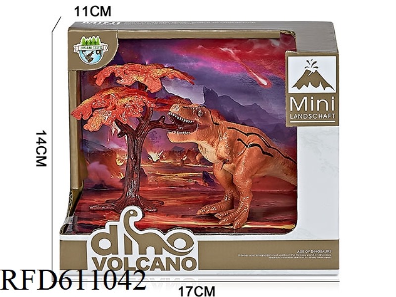 VOLCANO BOX DINOSAUR SCENE (TYRANNOSAURUS REX)