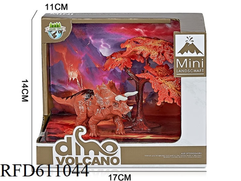VOLCANO BOX DINOSAUR SCENE (TRICERATOPS)