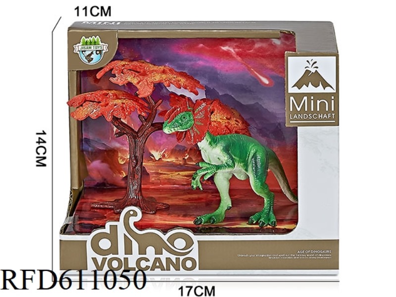 VOLCANO BOX DINOSAUR SCENE (DOUBLE CROWN DRAGON)
