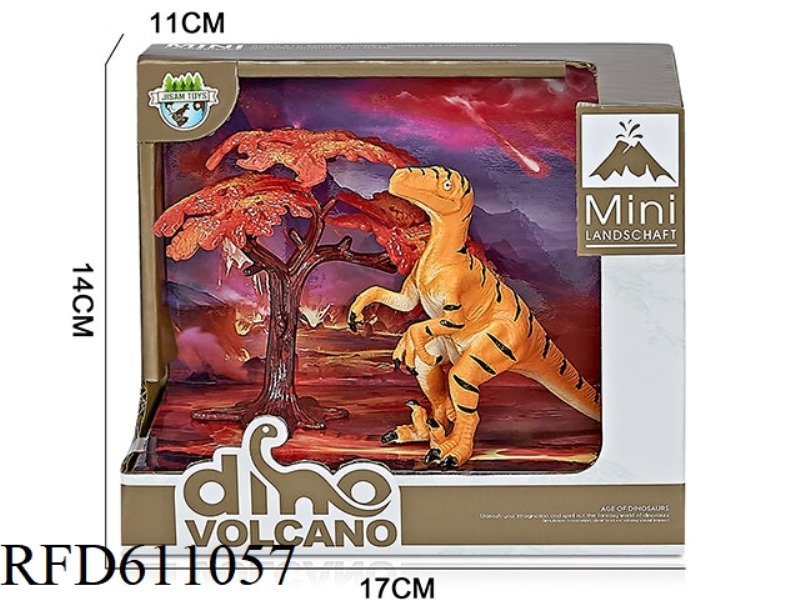 VOLCANO BOX DINOSAUR SCENE (RAPTOR)