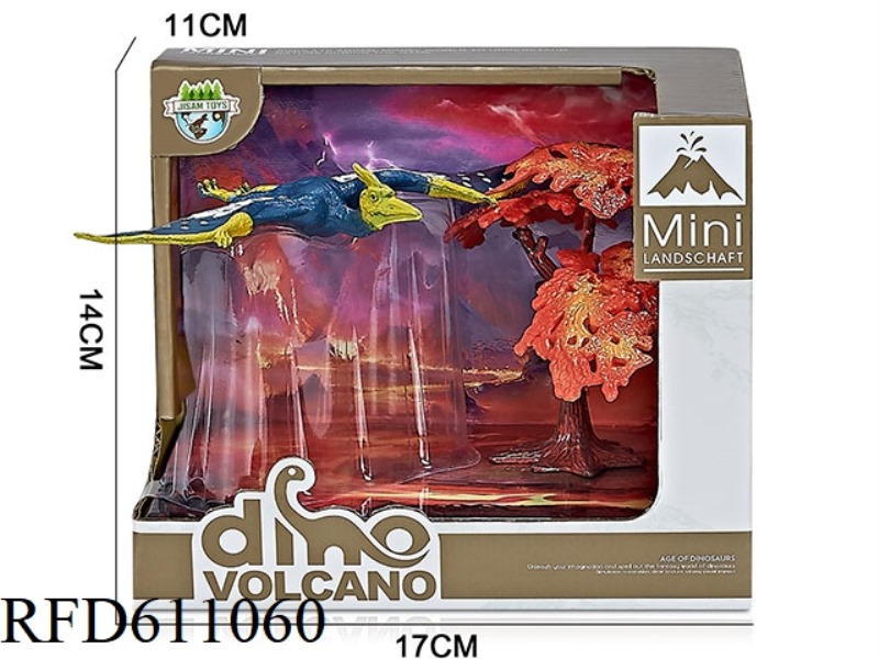 VOLCANO SMALL BOX DINOSAUR SCENE (TOOTHLESS PTEROSAUR)