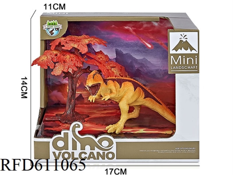 VOLCANO BOX DINOSAUR SCENE (SHARK TOOTHED DRAGON)