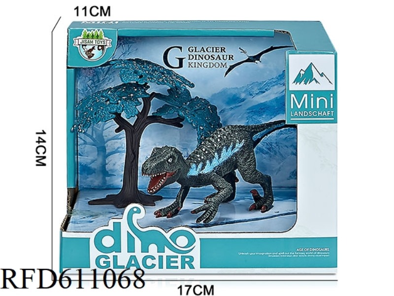 GLACIER BOX DINOSAUR SCENE (RAMPAGING VELOCIRAPTOR)
