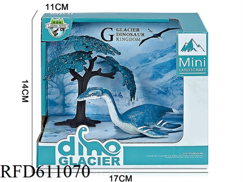 GLACIER BOX DINOSAUR SCENE (SNAKE NECKED DRAGON)