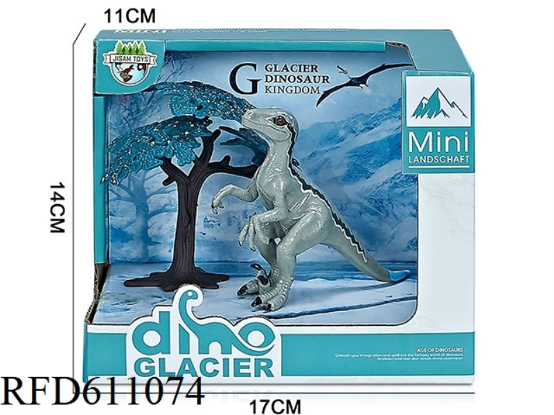 GLACIER BOX DINOSAUR SCENE (RAPTOR)