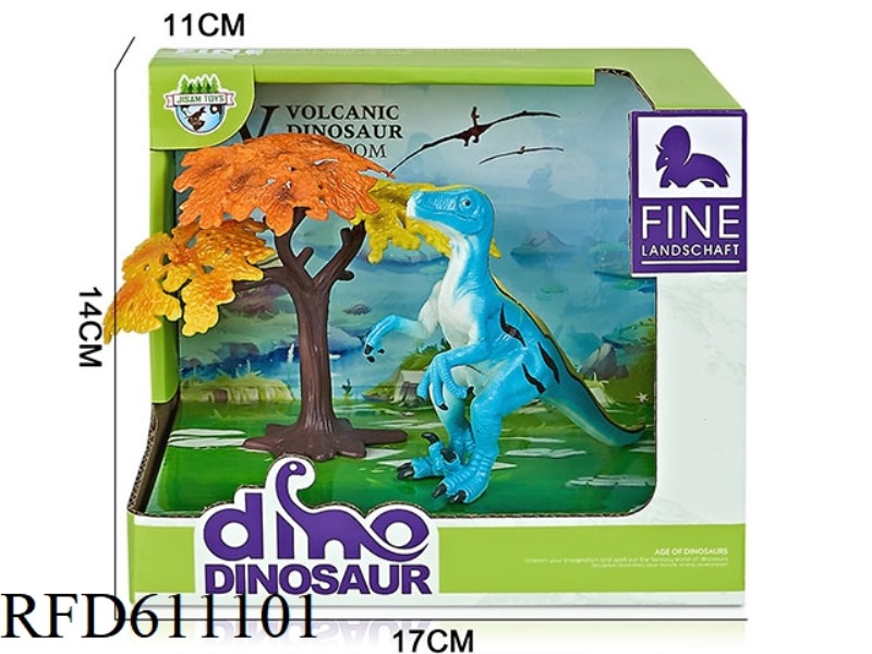 CARTOON BOX DINOSAUR SCENE (RAPTOR)