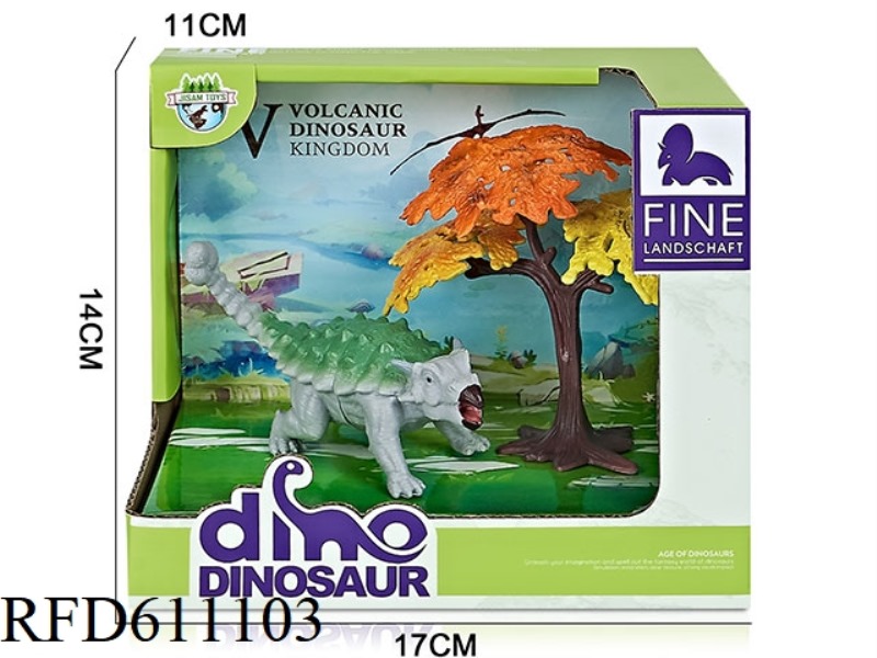 CARTOON BOX DINOSAUR SCENE (ANKYLOSAURUS)