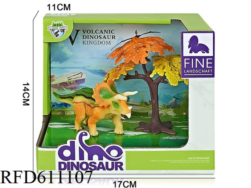 CARTOON BOX DINOSAUR SCENE (TRICERATOPS)