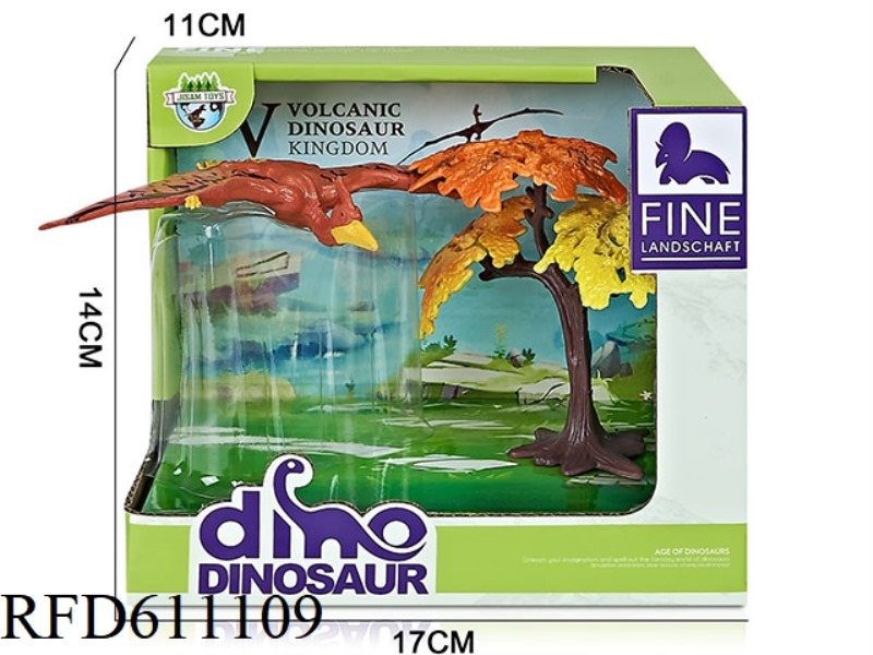 CARTOON BOX DINOSAUR SCENE (PTEROSAUR)