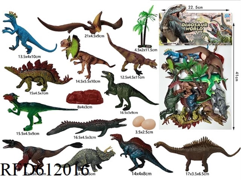 DINOSAURS AND ACCESSORIES 16PCS