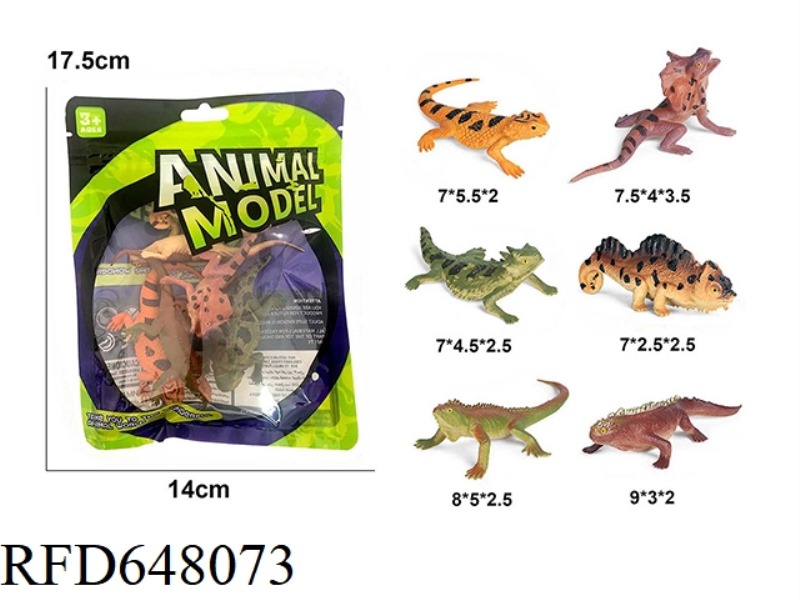 MINI SOLID LIZARD (6 PACK)