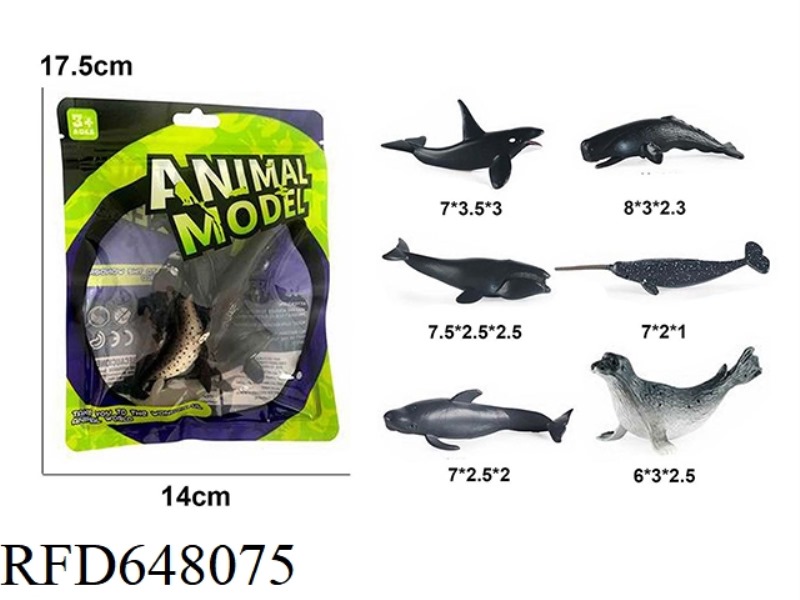 MINI SOLID MARINE ANIMALS (6 PACK)