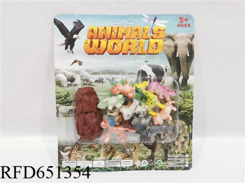 10 CARTOON WILD ANIMALS 3 INCHES
