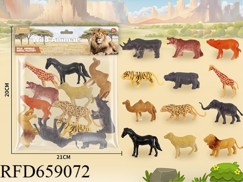 12 THREE-INCH WILD ANIMALS