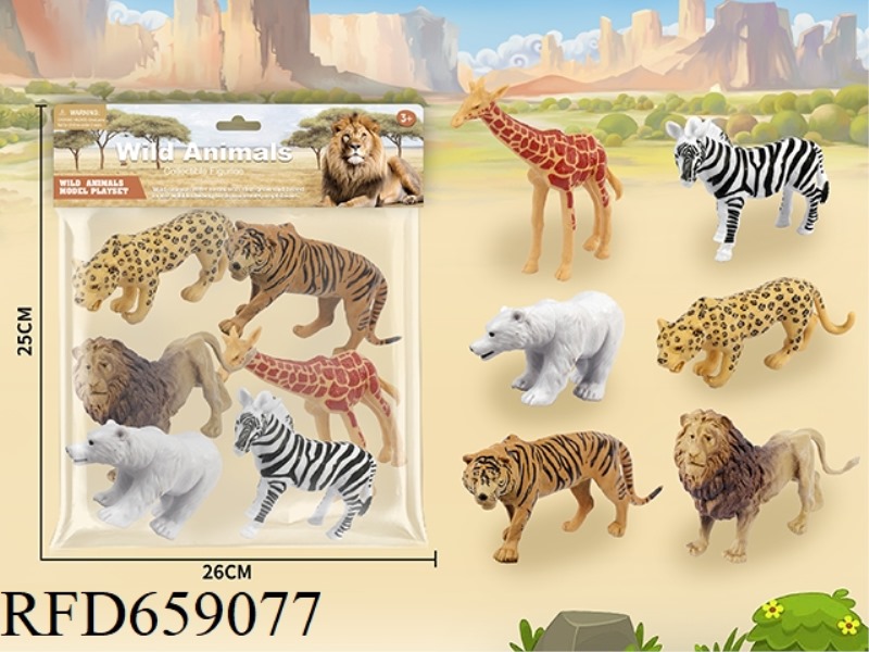 SIX SIX-INCH WILD ANIMALS