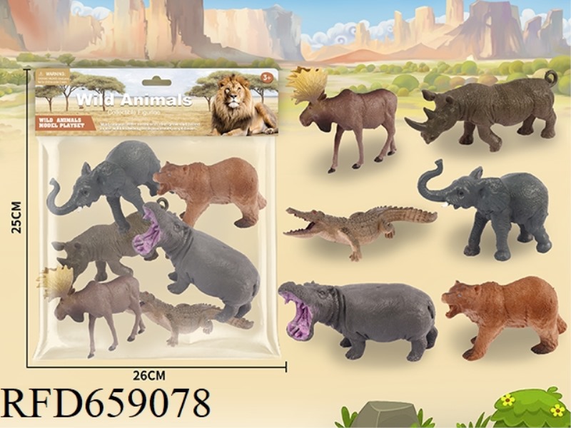 SIX SIX-INCH WILD ANIMALS