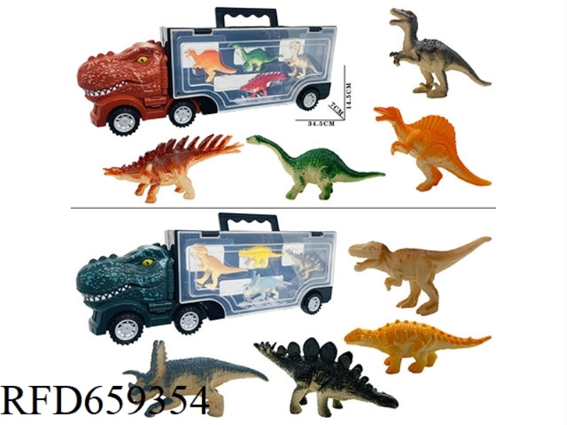 DINOSAUR FOUR DINOSAURS IN A CAR
