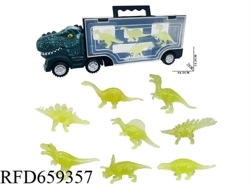 DINOSAUR CAR 8 GLOW-IN-THE-DARK DINOSAURS