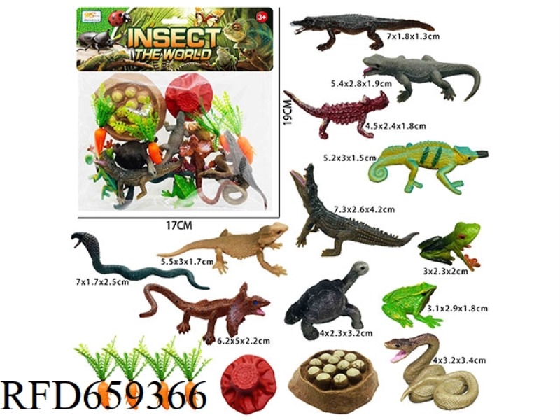 SOLID FINE HAND-PAINTED INSECT SCENE (18PCS)