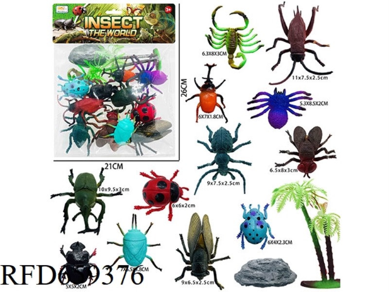 SOLID INSECT SCENE (14PCS)