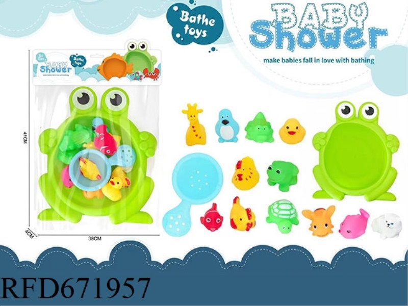 12 TYPES OF RUBBER COATED ANIMALS FOR FROG BATHTUB