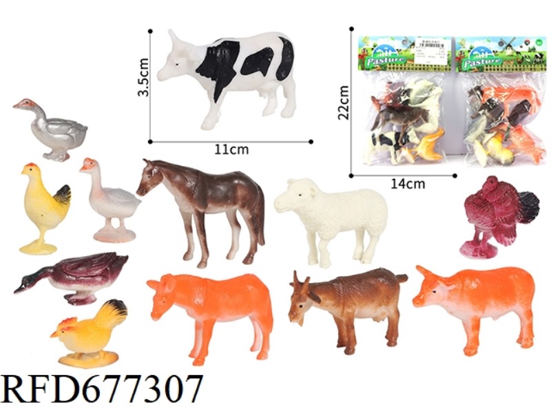 TWO TYPES OF SIX RANCH ANIMALS ARE MIXED TOGETHER