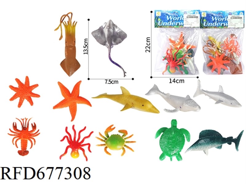 TWO TYPES OF MARINE ANIMALS ARE MIXED