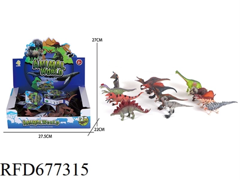 TWELVE SOLID DINOSAURS