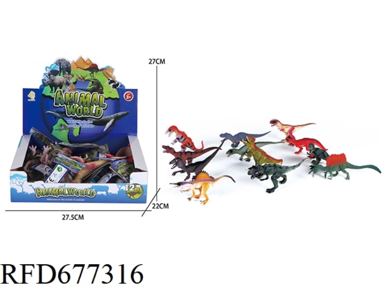 TWELVE SOLID DINOSAURS