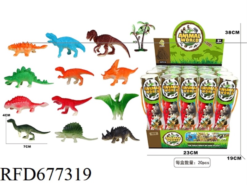 12 SOLID DINOSAURS, 20 TUBES PER BOX
