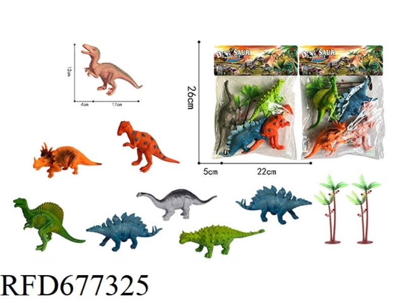 FOUR DINOSAURS PLUS ONE TREE
