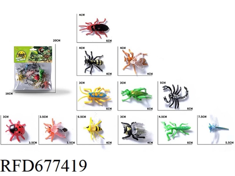 TWELVE SMALL INSECTS