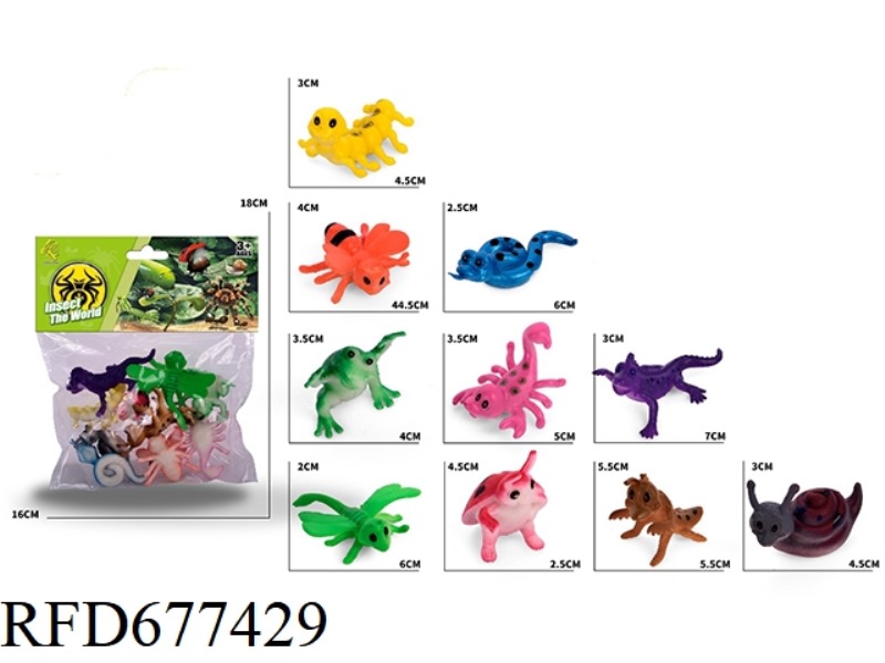 TEN CARTOON INSECTS
