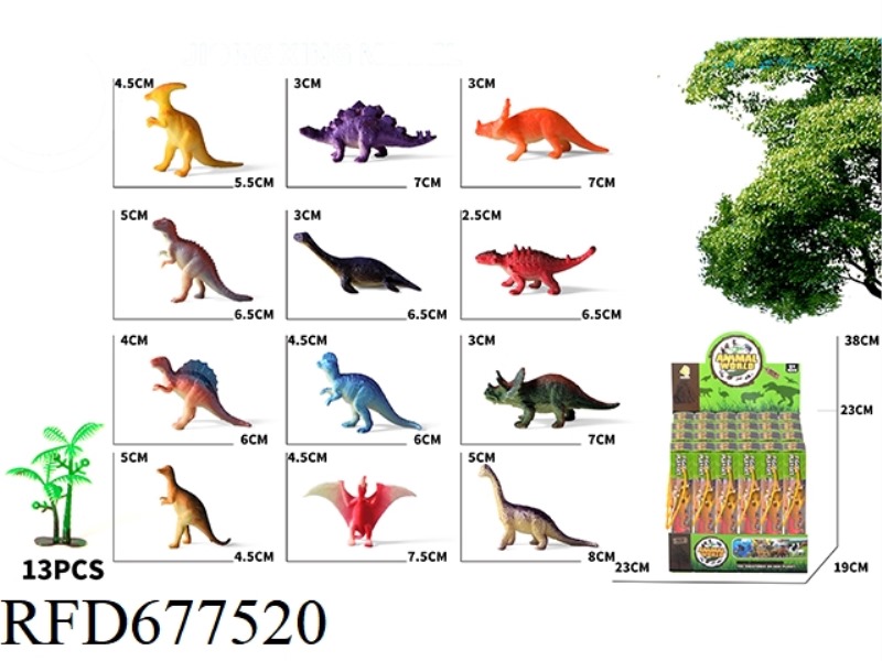 12 DINOSAURS PLUS 1 TREE, 24 TUBES PER BOX