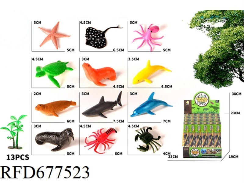 12 MARINE ANIMALS PLUS 1 TREE, 24 TUBES PER BOX