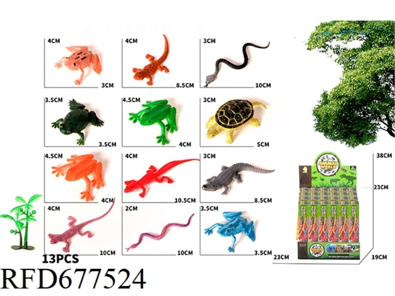 12 REPTILES PLUS 1 TREE, 24 TUBES PER BOX
