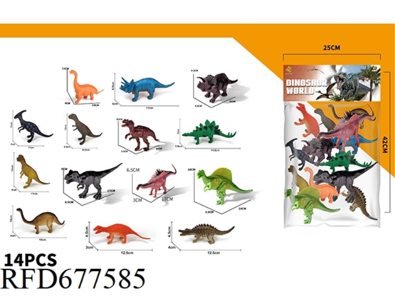 A SET OF 14 DINOSAURS