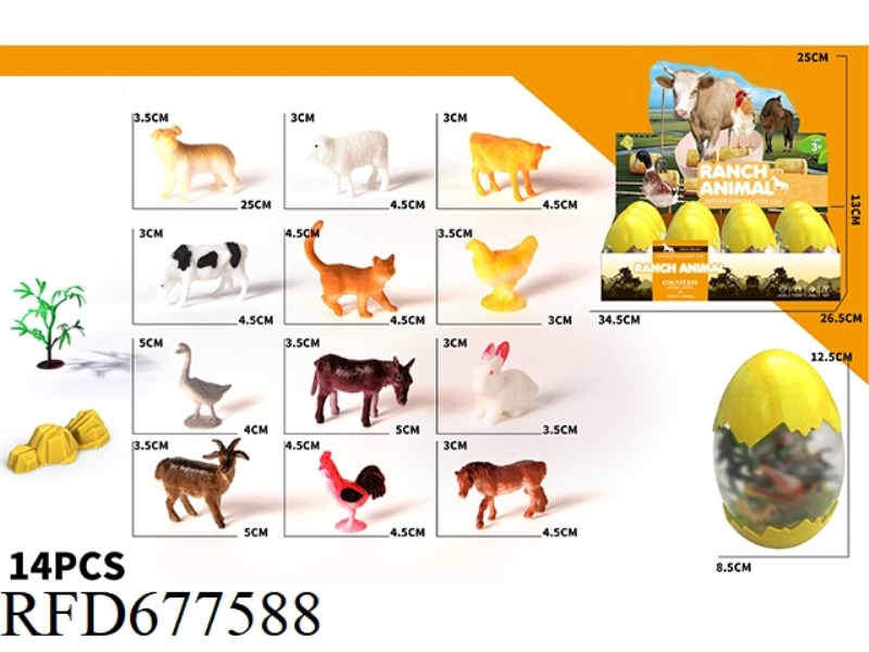 12PCS OF DINOSAUR EGG FARM ANIMALS