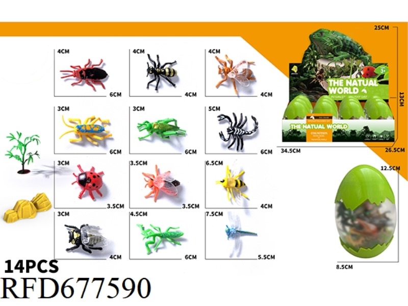 12PCS OF DINOSAUR EGG INSECT ANIMALS