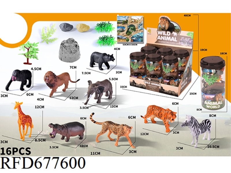WILD ANIMALS: 6 TUBES PER BOX