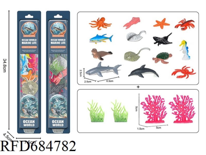 TWO TYPES OF 7-PIECE MINI OCEAN SETS