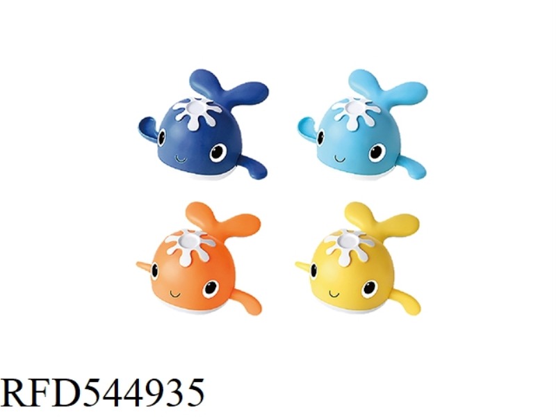 NON-MAGNETIC CLOCKWORK WHALE (LIGHT BLUE, YELLOW, ORANGE, DARK BLUE)