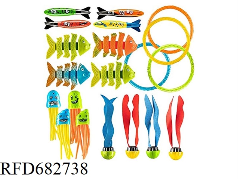 DIVING FISH BONE FISH SEAWEED SET